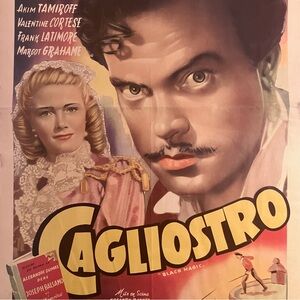 1955 ORSON WELLES Belgium Poster / CAGLIOSTRO aka “Black Magic” / Some Damage